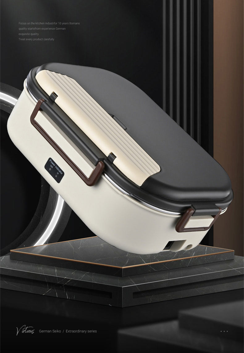 Electric Heated Lunch Boxes Stainless Steel Food Insulation Bento Lunch Box Home Portable Keep Warm Lunch Box with Storage Bag