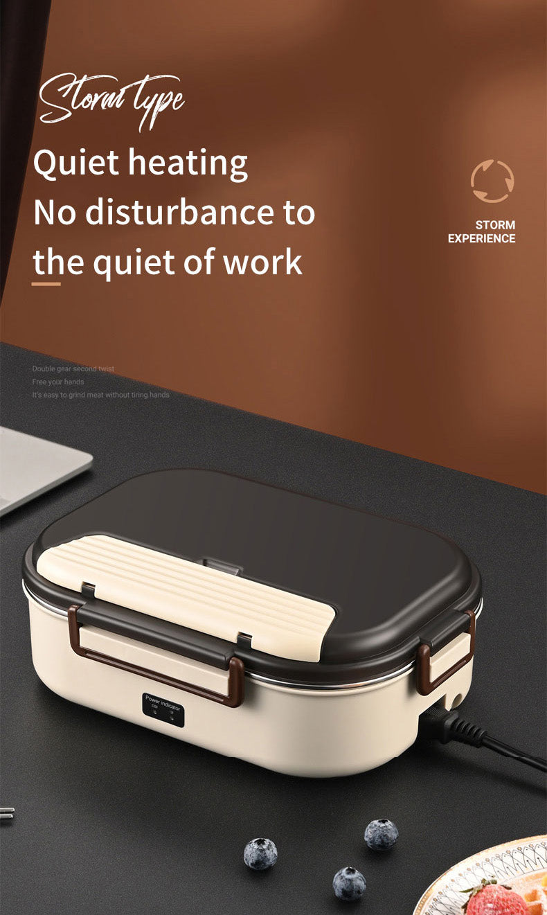 Electric Heated Lunch Boxes Stainless Steel Food Insulation Bento Lunch Box Home Portable Keep Warm Lunch Box with Storage Bag