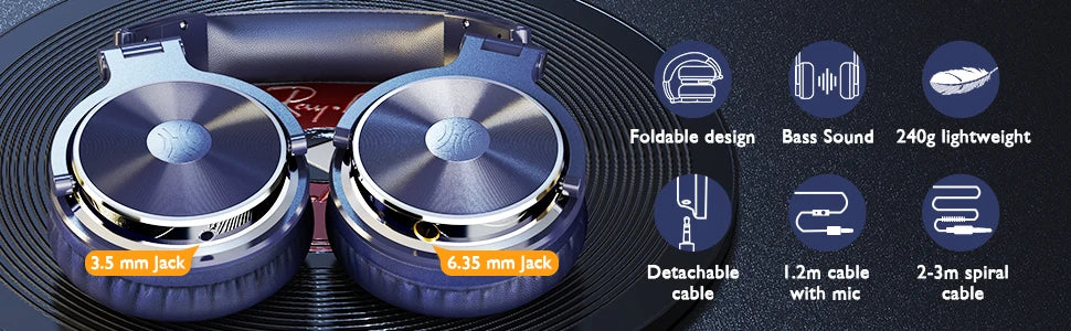 Oneodio Pro 10 Wired DJ Headphones Bass Stereo Gaming Headset With Microphone For Phone Studio Monitor Headphone For Recording