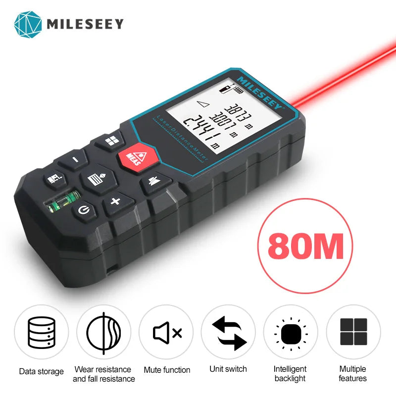 Mileseey Mini Rangefinder Digital laser distance Meter laser Tape measure Diastimeter  tool 100M/80M/60M-40M Laser Rangefinder