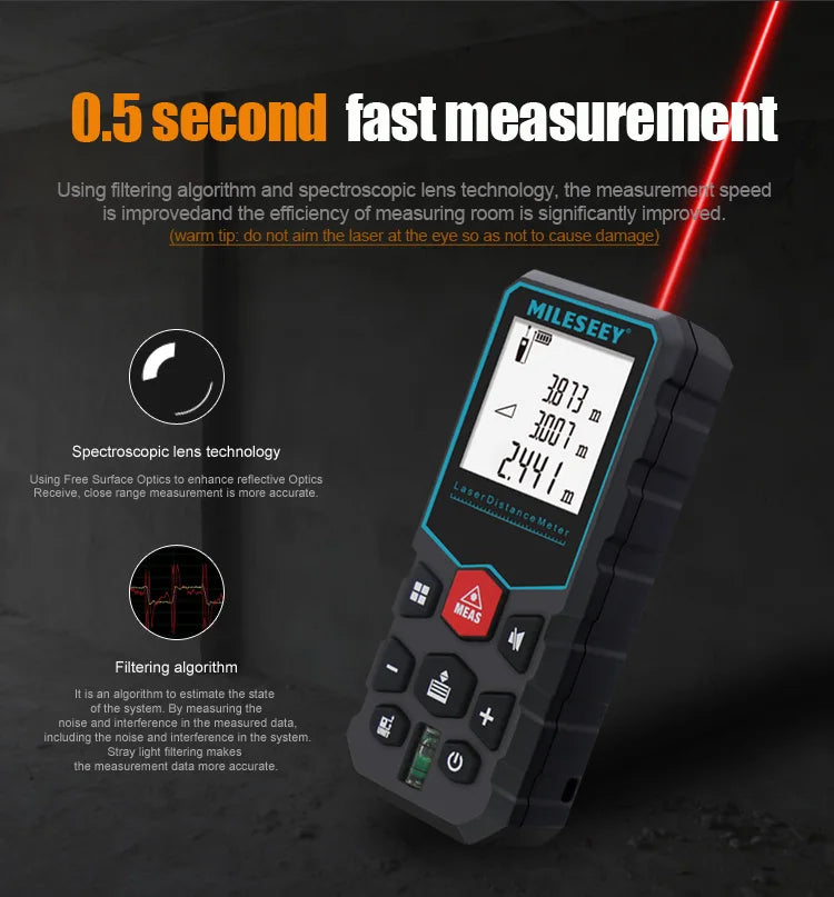 Mileseey MINI Laser Distance Meter X5 X6 Rangefinder Finder Handheld Trenas Measure Accurate Angle Calculate For Construction