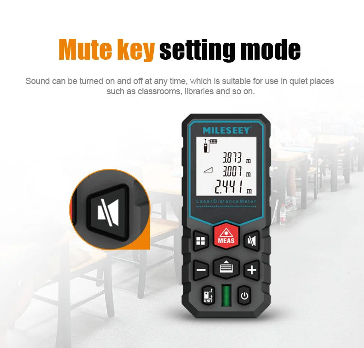 Mileseey MINI Laser Distance Meter X5 X6 Rangefinder Finder Handheld Trenas Measure Accurate Angle Calculate For Construction