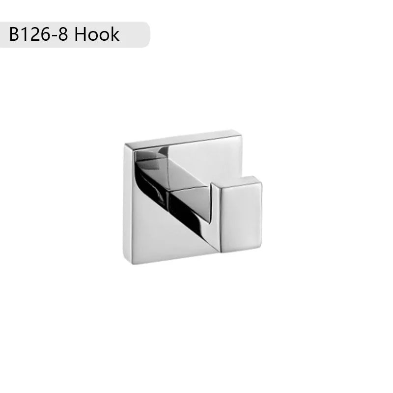 Stainless Steel Bathroom Hardware Mirror Chrome Polished Towel Rack Toilet Paper Holder Towel Bar Hook Bathroom Accessories