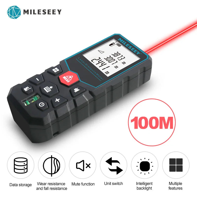 Mileseey Mini Rangefinder Digital laser distance Meter laser Tape measure Diastimeter  tool 100M/80M/60M-40M Laser Rangefinder