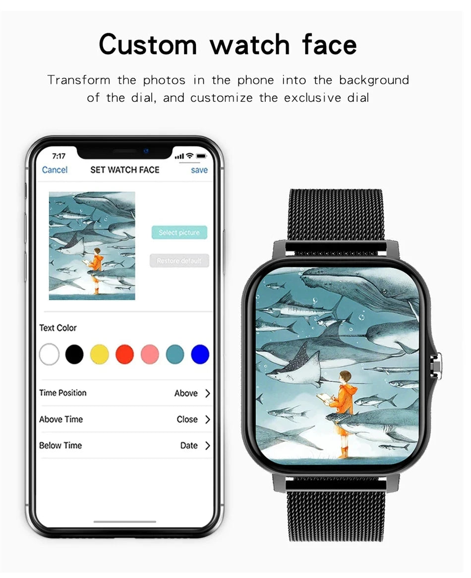 2025New Upgrad Smart Watch For Men Women 1.83Inch Full Touch Display BT Call Sports Monitoring SmartWatch For Android&IOS Phone