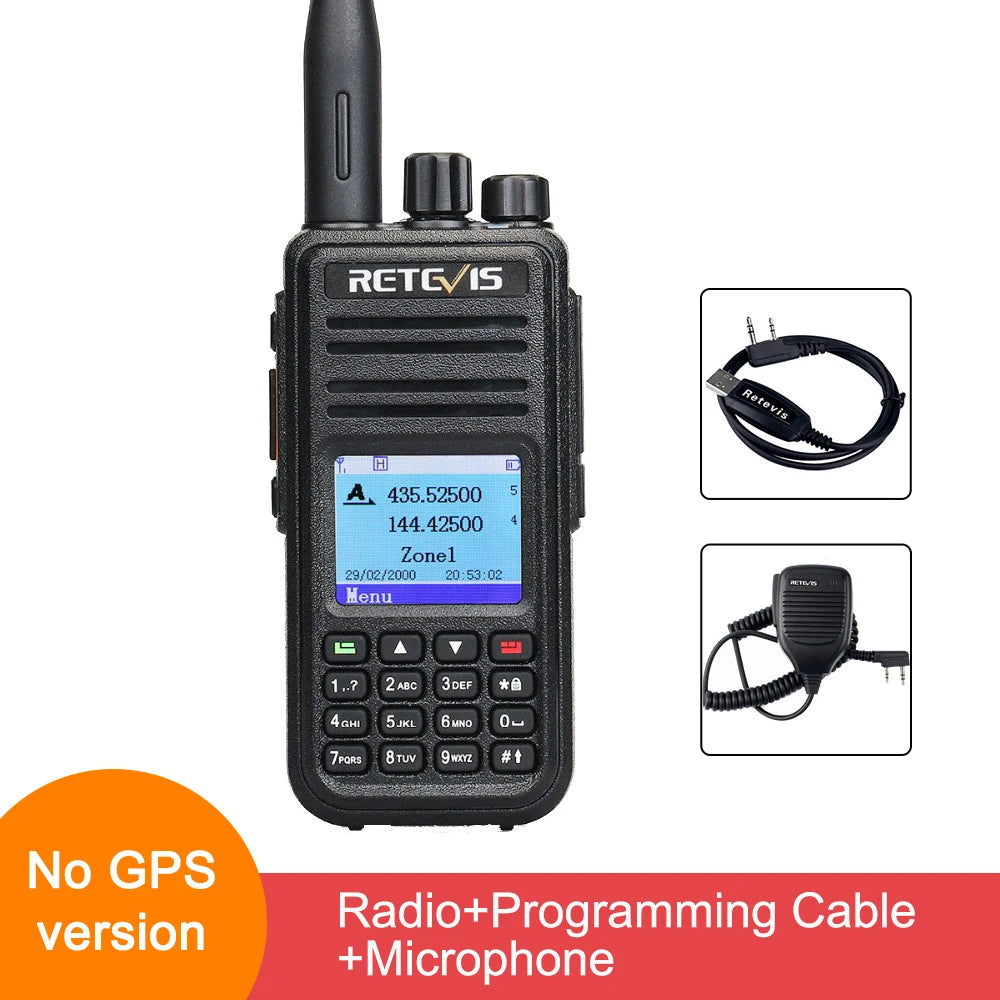 Retevis RT3S Walkie Talkie DMR Radio Long Range Walkie Talkies Camping Ham Radio UHF VHF GPS AES256 Encryption Digital Portable