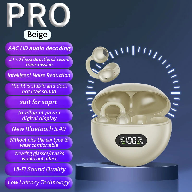 New Sport Earclip Wireless Headphone Bluetooth Earphone audífonos bluetooth inalámbrico Gaming LED Display for xiaomi huawei