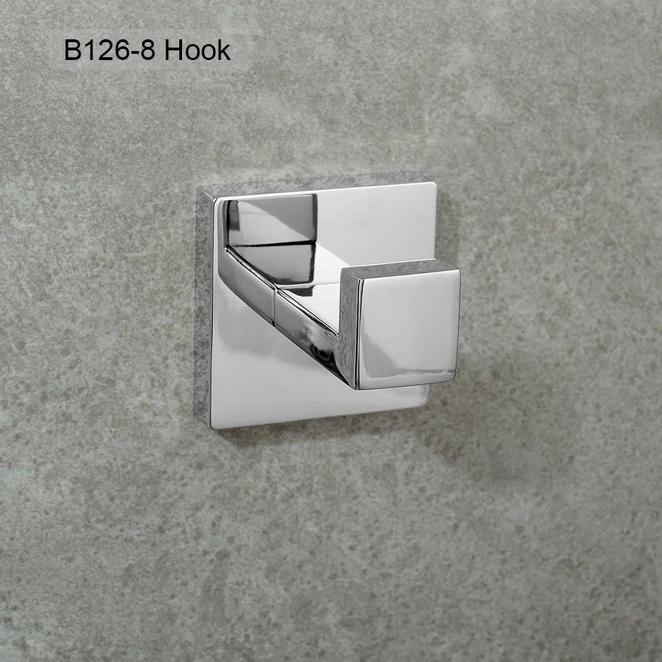 Stainless Steel Bathroom Hardware Mirror Chrome Polished Towel Rack Toilet Paper Holder Towel Bar Hook Bathroom Accessories