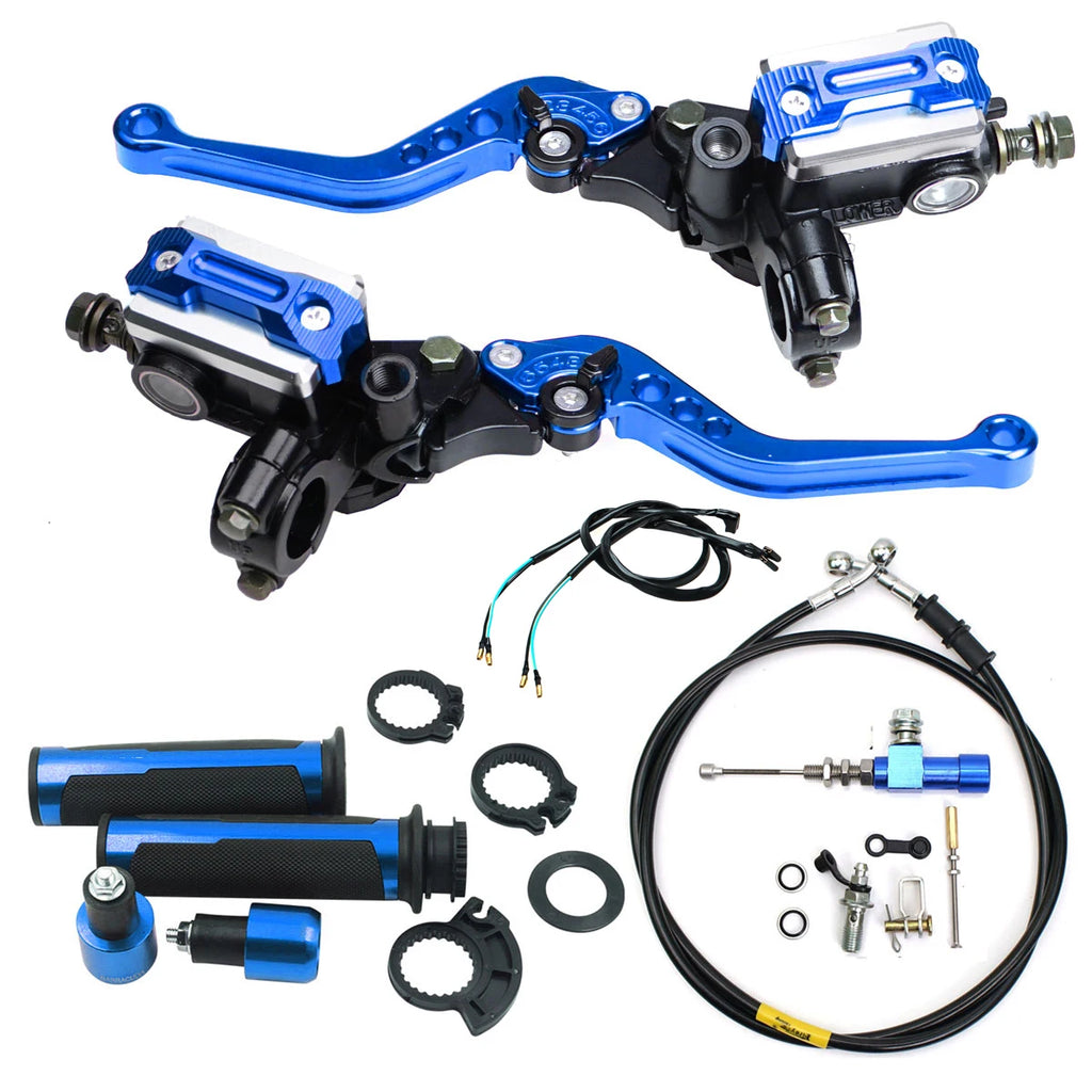 Universal 22mm 7/8'' Motorcycle Hydraulic Clutch Kit Brake Master Cylinder Reservoir With Grip Brake Hose for Moto ATV Italika