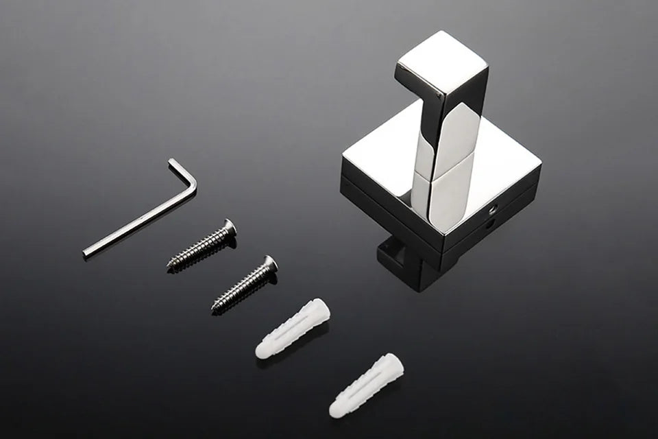 Stainless Steel Bathroom Hardware Mirror Chrome Polished Towel Rack Toilet Paper Holder Towel Bar Hook Bathroom Accessories