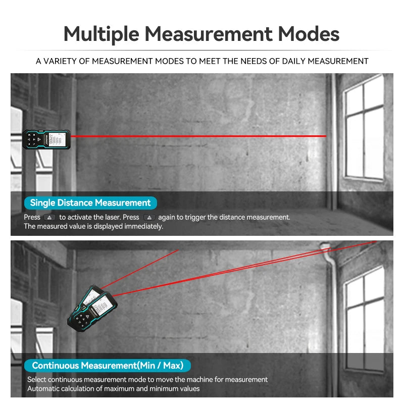 Mileseey Professional Laser Trena Rangefinder X5/X6 40M 60M 80M 100M Rechargeable Digital Precision Distance Meter Tape Measure