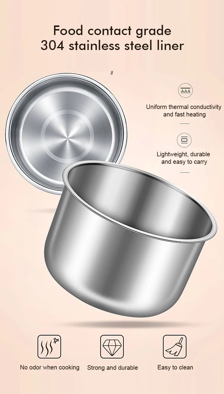 Multifunctional Electric Lunch Box Food Heater, Portable Leakproof Food Warmer Heater for Travel, Car and Home with 2 Layers