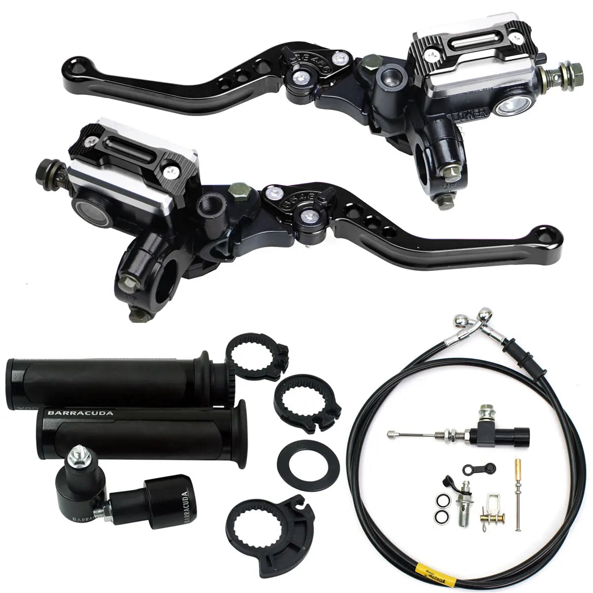 Universal 22mm 7/8'' Motorcycle Hydraulic Clutch Kit Brake Master Cylinder Reservoir With Grip Brake Hose for Moto ATV Italika