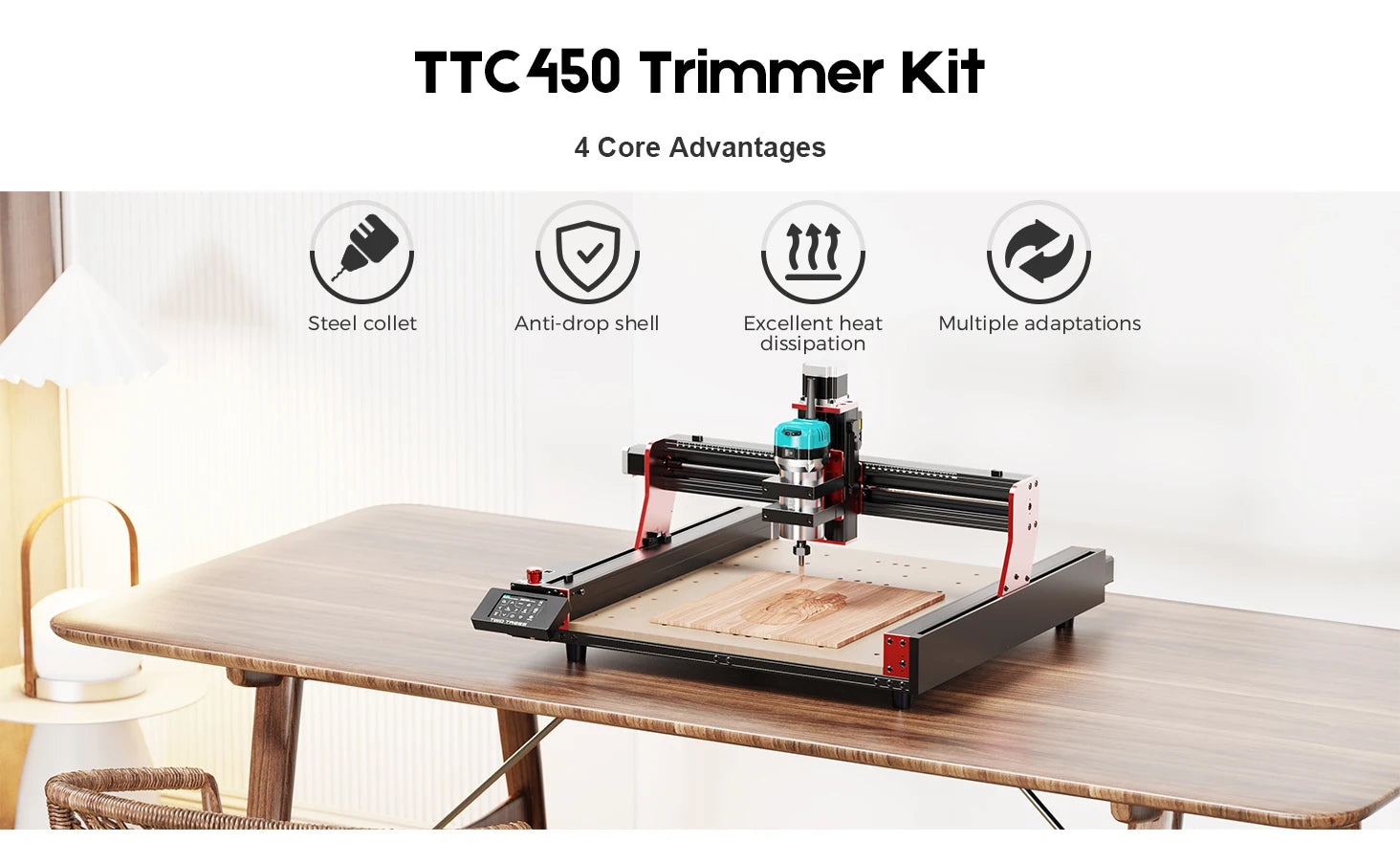 TWOTREES 800W Wood Trimmer Router Spindle For TTC450 Engraver Wood Router Compact Router Tool With Case TTC 450 Trimmer Kit