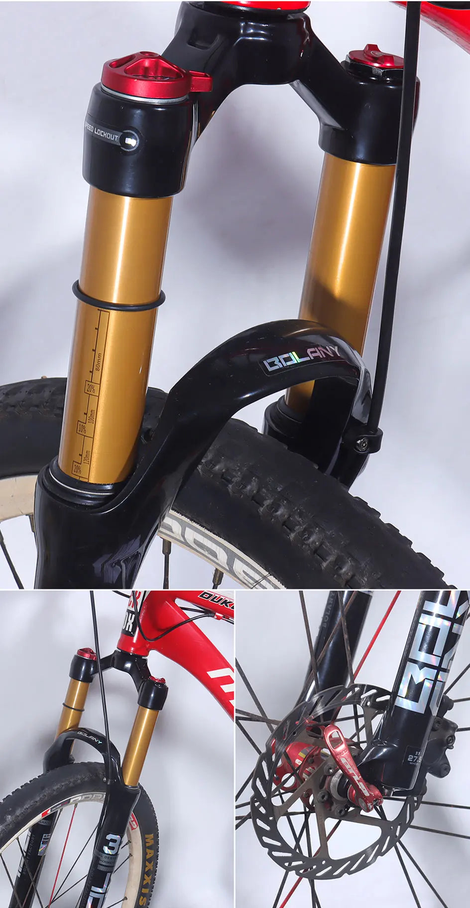 BOLANY Mountain Bike Air Supension 26/27.5/29Inch 120mm Air And Oil Remote Bicycle Fork 29 Quick Release MTB Bicycle Accessories