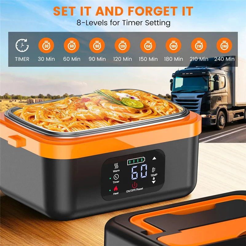 A74G-Cordless Electric Lunch Box,Rechargeable Self-Heating Food Warmer With 8000Mah Battery,For Work/Travel/Car/Office