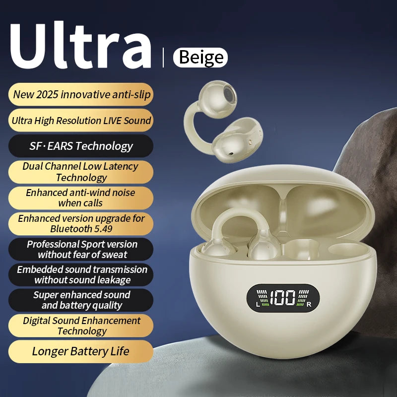 New Sport Earclip Wireless Headphone Bluetooth Earphone audífonos bluetooth inalámbrico Gaming LED Display for xiaomi huawei