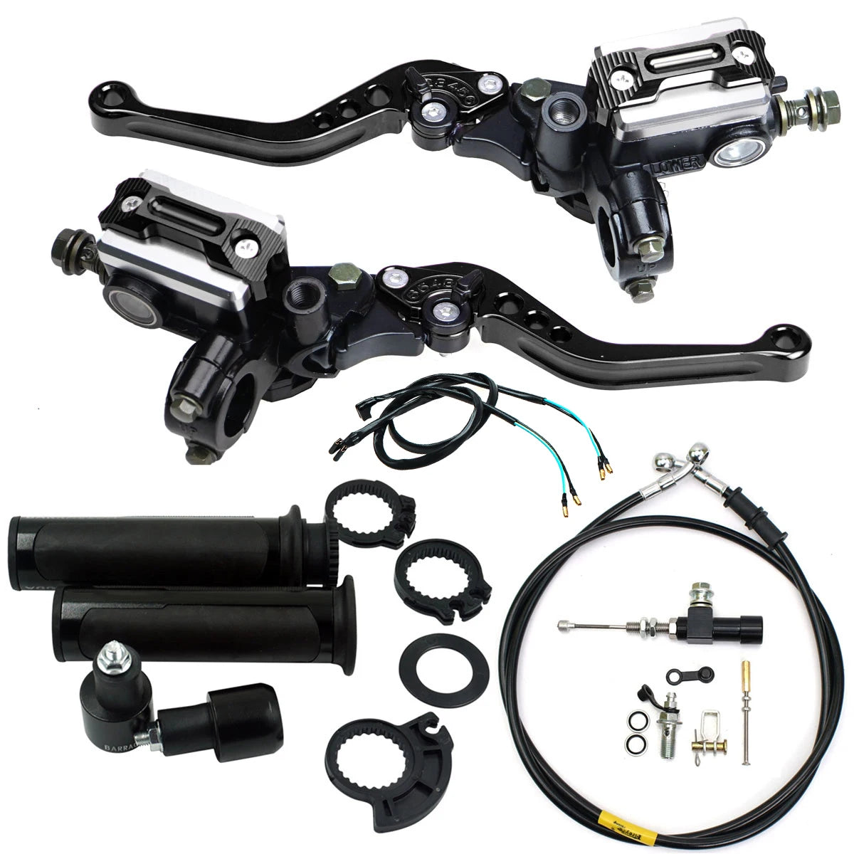 Universal 22mm 7/8'' Motorcycle Hydraulic Clutch Kit Brake Master Cylinder Reservoir With Grip Brake Hose for Moto ATV Italika