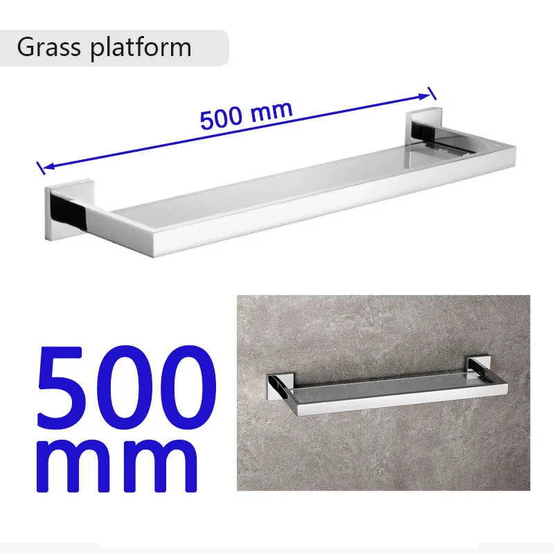 Stainless Steel Bathroom Hardware Mirror Chrome Polished Towel Rack Toilet Paper Holder Towel Bar Hook Bathroom Accessories