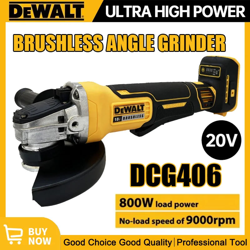 Dewalt DCG406 125MM Brushless Angle Grinder 9000RPM Cordless Cutting Machine Impact Polisher Machine 20V Rechargeable Power Tool