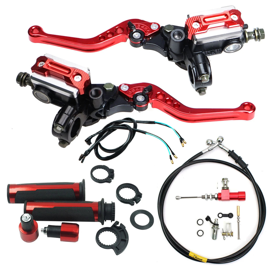 Universal 22mm 7/8'' Motorcycle Hydraulic Clutch Kit Brake Master Cylinder Reservoir With Grip Brake Hose for Moto ATV Italika