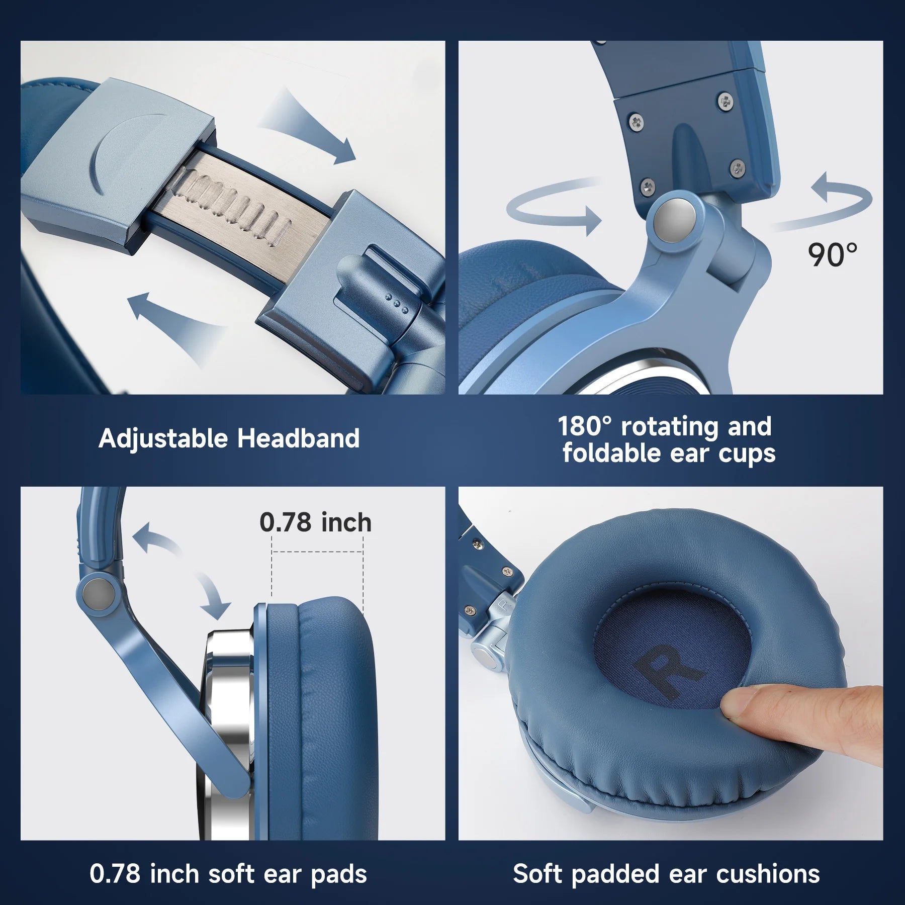 Oneodio Pro 10 Wired DJ Headphones Bass Stereo Gaming Headset With Microphone For Phone Studio Monitor Headphone For Recording