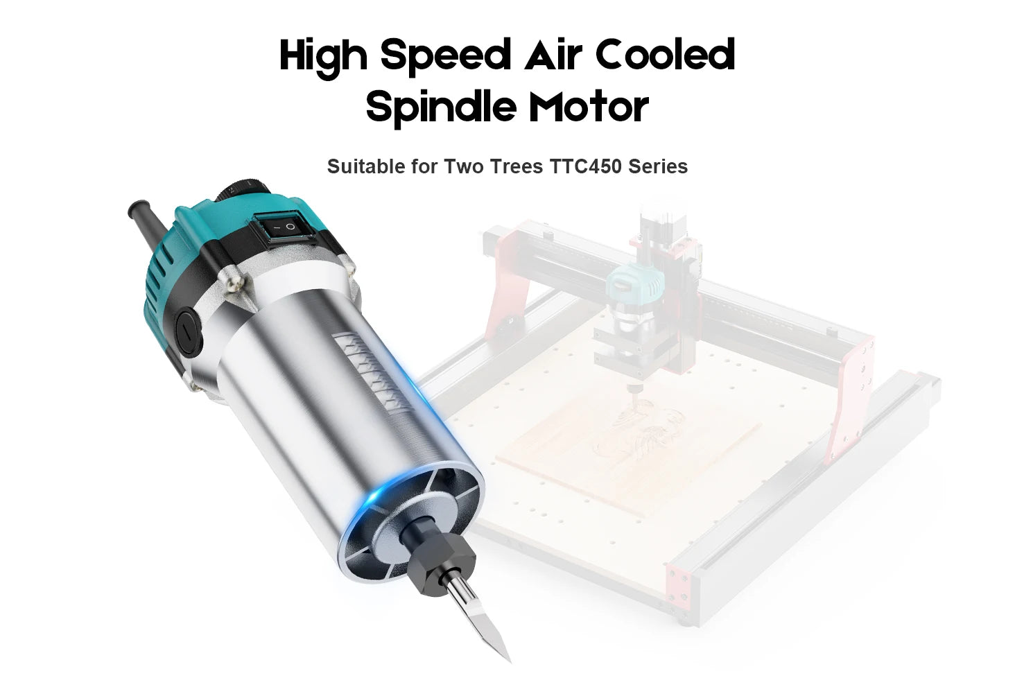 TWOTREES 800W Wood Trimmer Router Spindle For TTC450 Engraver Wood Router Compact Router Tool With Case TTC 450 Trimmer Kit