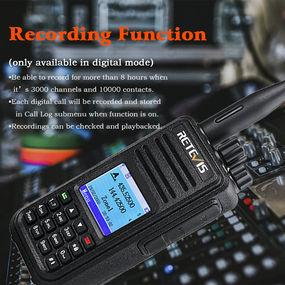 Retevis RT3S Walkie Talkie DMR Radio Long Range Walkie Talkies Camping Ham Radio UHF VHF GPS AES256 Encryption Digital Portable