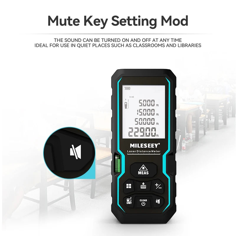 Mileseey Professional Laser Trena Rangefinder X5/X6 40M 60M 80M 100M Rechargeable Digital Precision Distance Meter Tape Measure