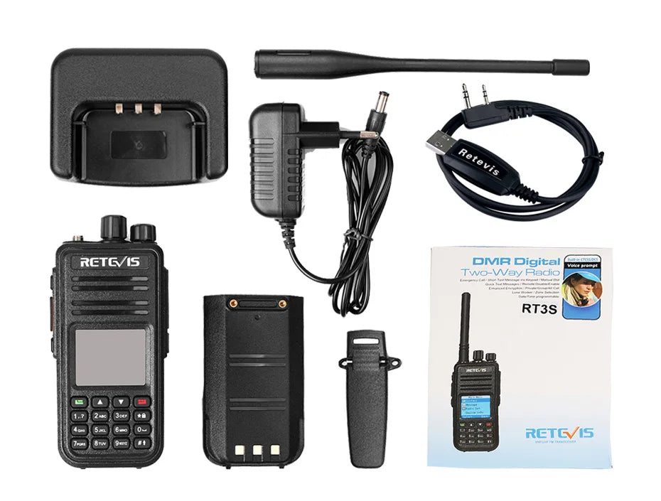 Retevis RT3S Walkie Talkie DMR Radio Long Range Walkie Talkies Camping Ham Radio UHF VHF GPS AES256 Encryption Digital Portable