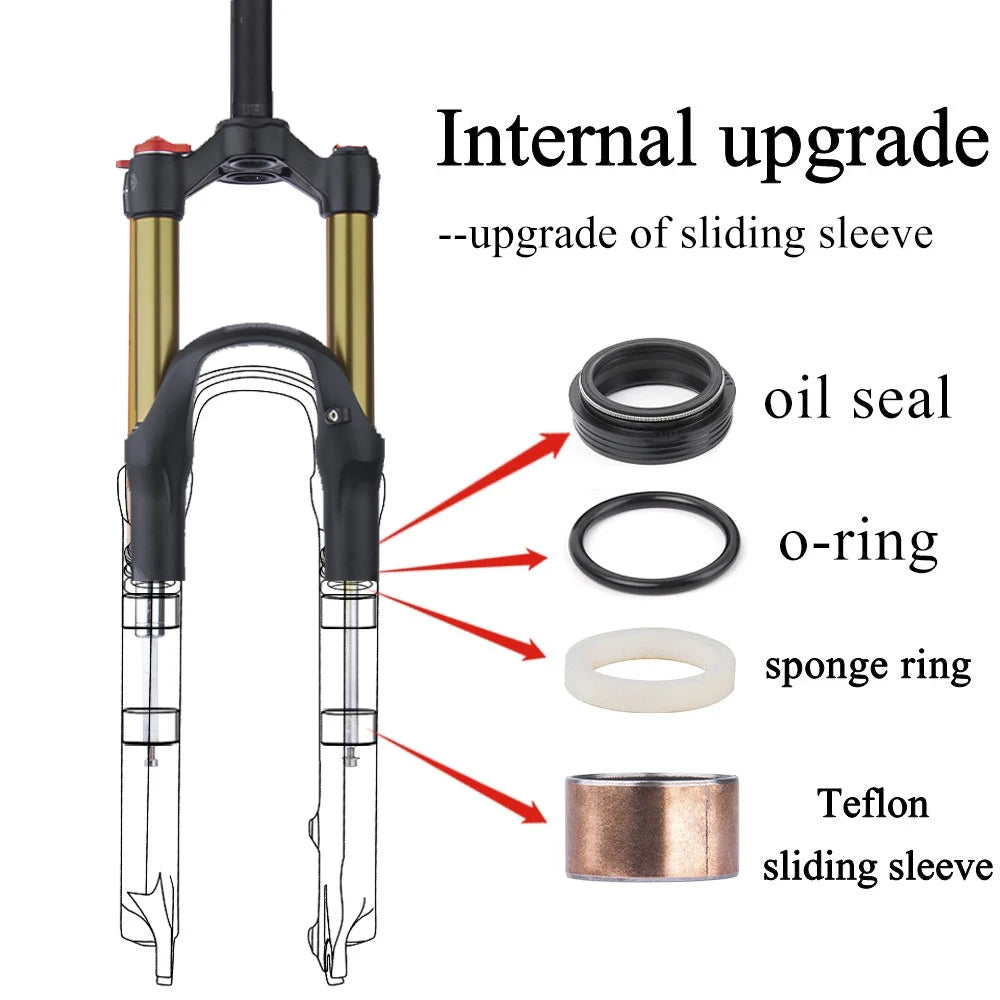 BOLANY Mountain Bike Air Supension 26/27.5/29Inch 120mm Air And Oil Remote Bicycle Fork 29 Quick Release MTB Bicycle Accessories