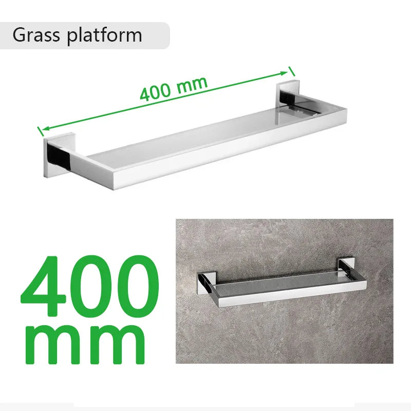 Stainless Steel Bathroom Hardware Mirror Chrome Polished Towel Rack Toilet Paper Holder Towel Bar Hook Bathroom Accessories