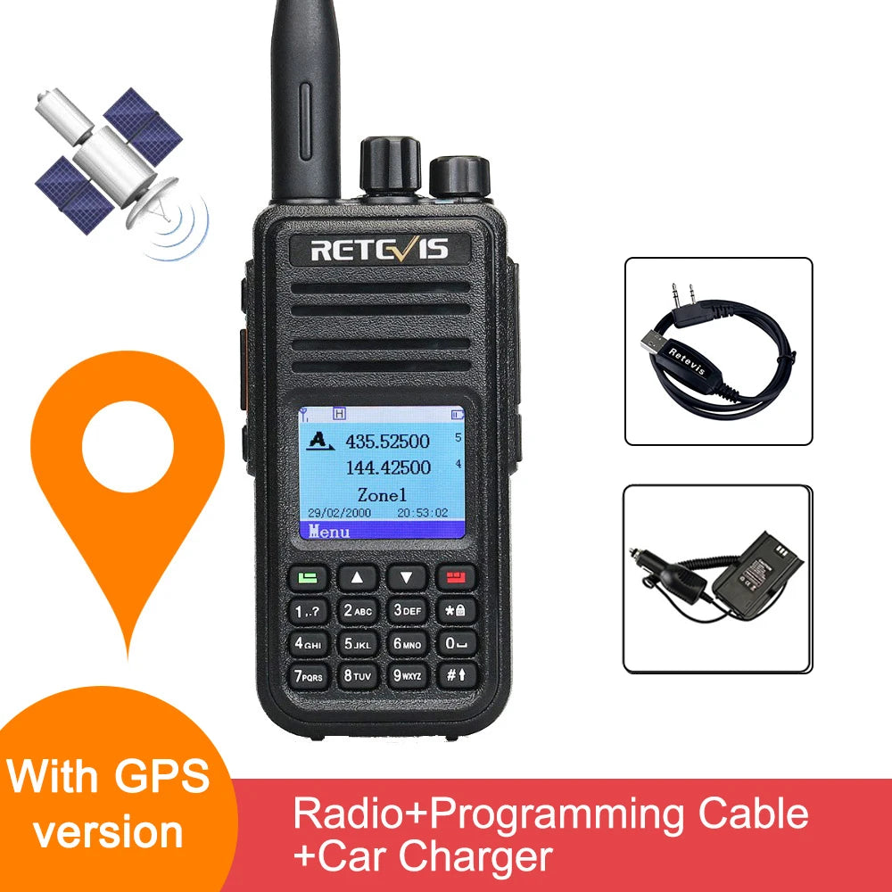 Retevis RT3S Walkie Talkie DMR Radio Long Range Walkie Talkies Camping Ham Radio UHF VHF GPS AES256 Encryption Digital Portable
