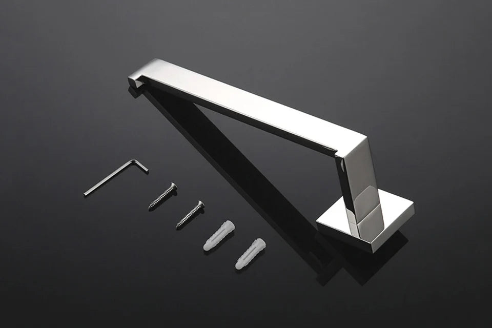 Stainless Steel Bathroom Hardware Mirror Chrome Polished Towel Rack Toilet Paper Holder Towel Bar Hook Bathroom Accessories