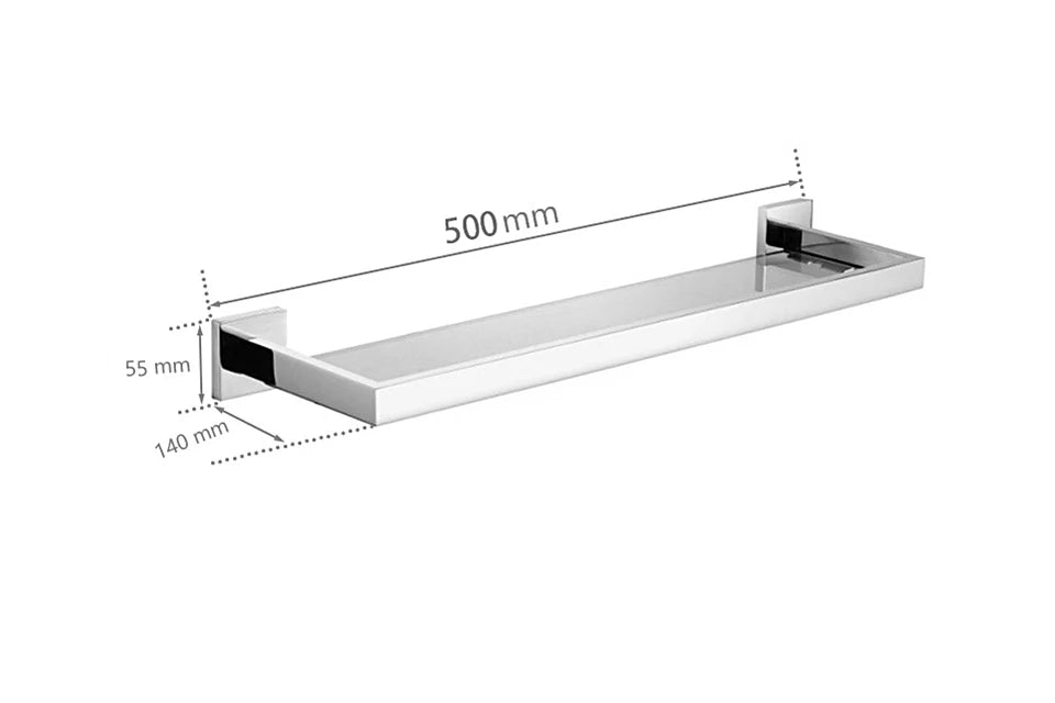 Stainless Steel Bathroom Hardware Mirror Chrome Polished Towel Rack Toilet Paper Holder Towel Bar Hook Bathroom Accessories